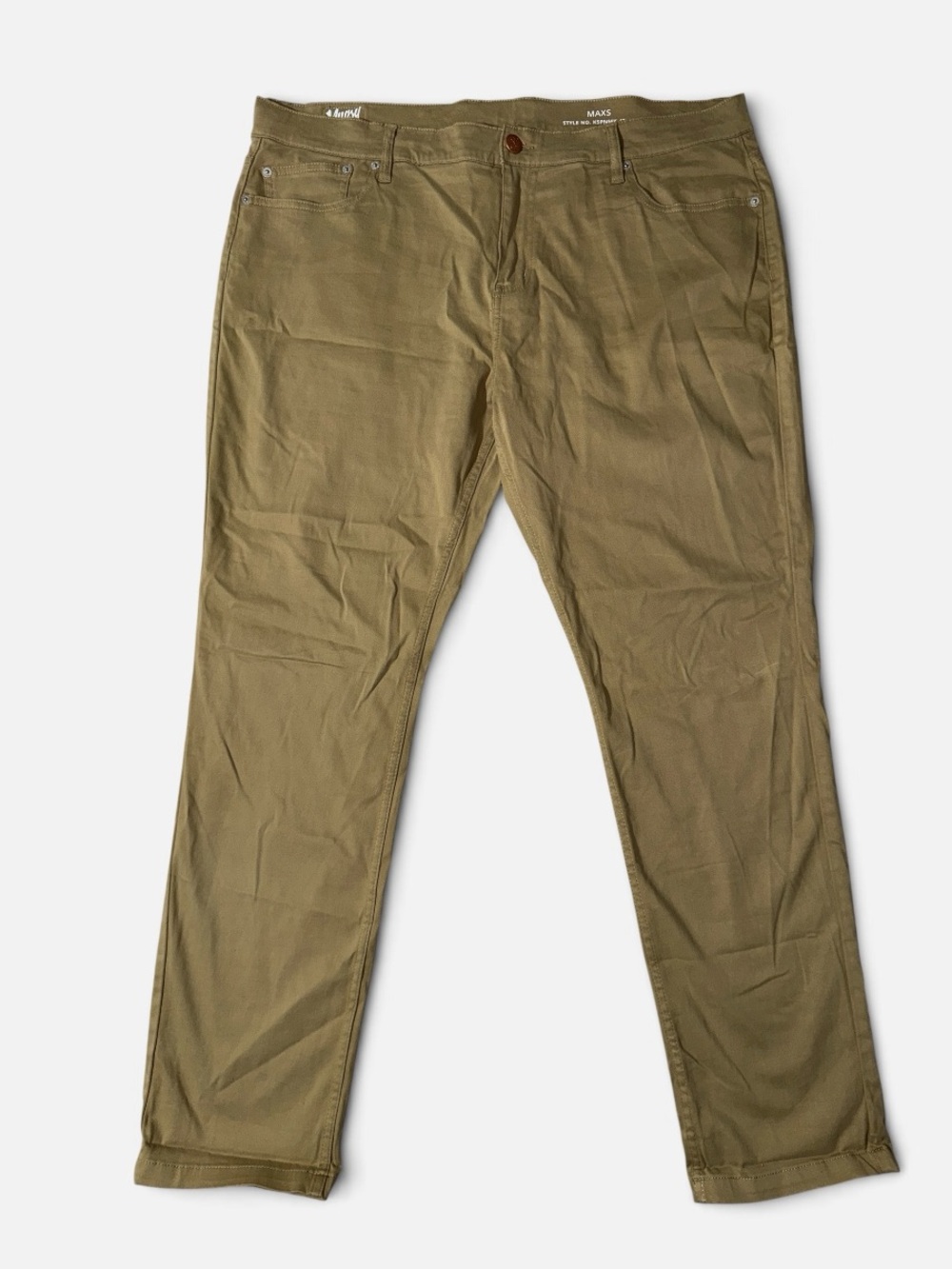 Mugsy mens 42x32 khaki tan lightweight stretch jeans EUC